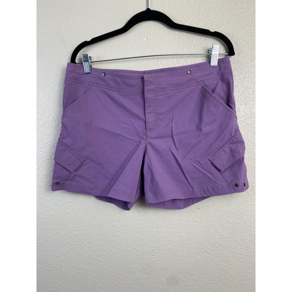 Athleta Women Cargo Short size 10 Purple Outdoor Nylon Stretch Hiking Athleisure